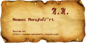 Nemes Menyhért névjegykártya